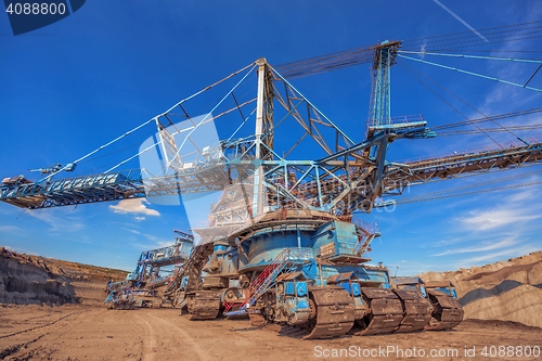 Image of Large excavator machine in the mine