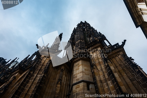 Image of PRAGUE, CZECH REPUBLIC 2014 november 26: The Metropolitan Cathedral of Saints Vitus, Wenceslaus and Adalbert is the most important cathedral