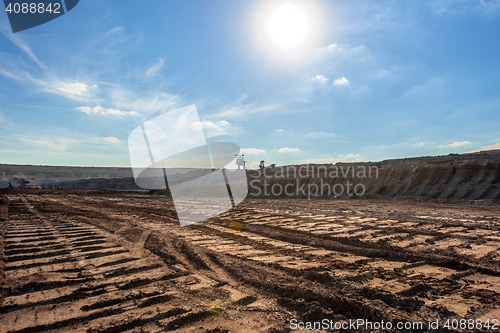 Image of Large excavation site with roads ahead