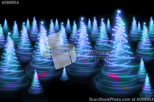 Image of color christmas forest 