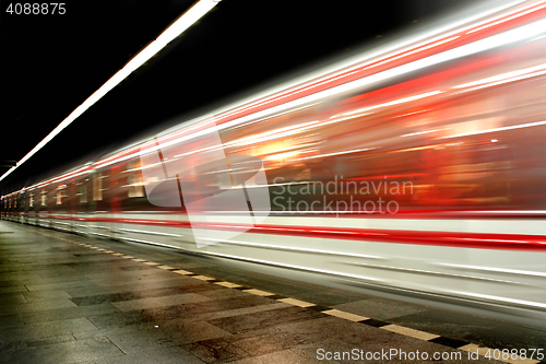 Image of subway in the prague (transportation background)