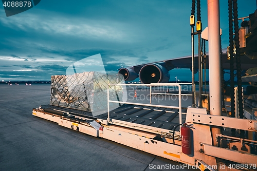 Image of Cargo airplane at the dusk