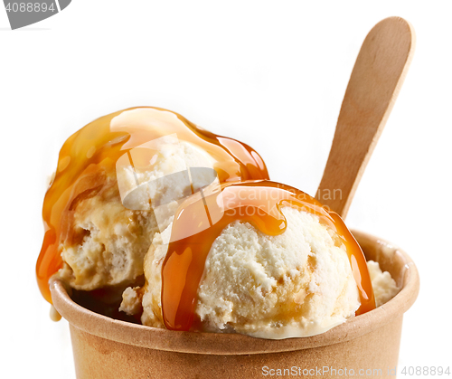 Image of closeup of caramel ice cream