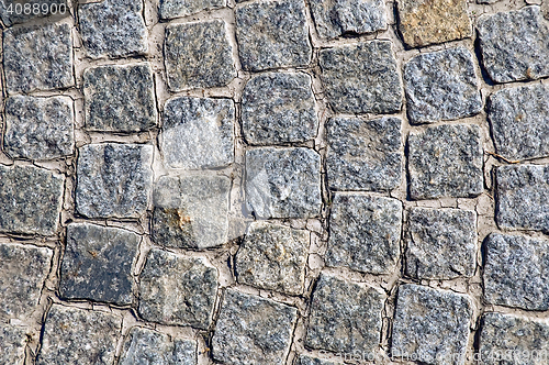 Image of Pavement of granite square tiles