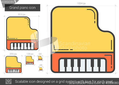 Image of Grand piano line icon.