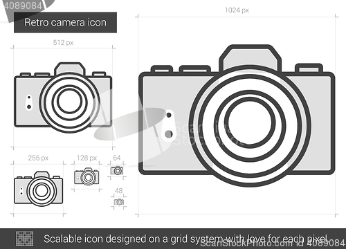 Image of Retro camera line icon.