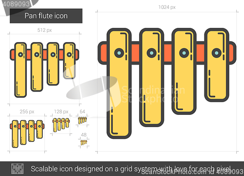 Image of Pan flute line icon.