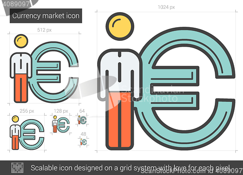 Image of Currency market line icon.