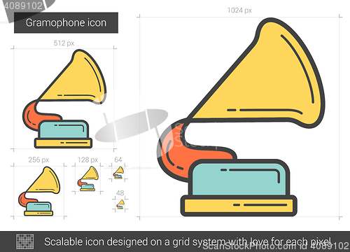 Image of Gramophone line icon.