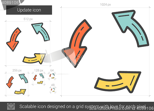 Image of Update line icon.