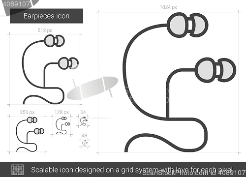 Image of Earpieces line icon.