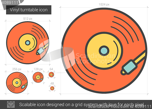 Image of Vinyl turntable line icon.