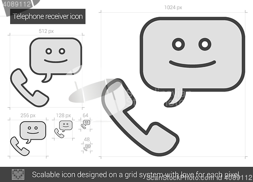 Image of Telephone receiver line icon.