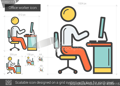 Image of Office worker line icon.