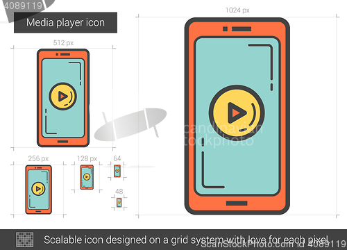Image of Media player line icon.