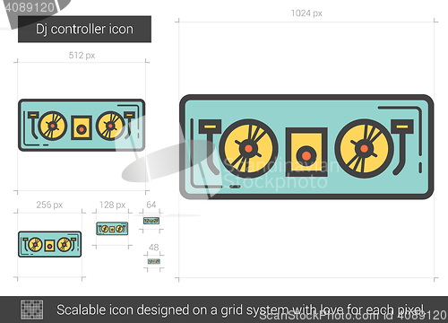 Image of Dj controller line icon.