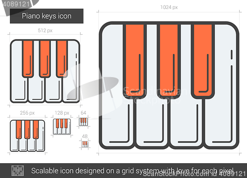 Image of Piano keys line icon.