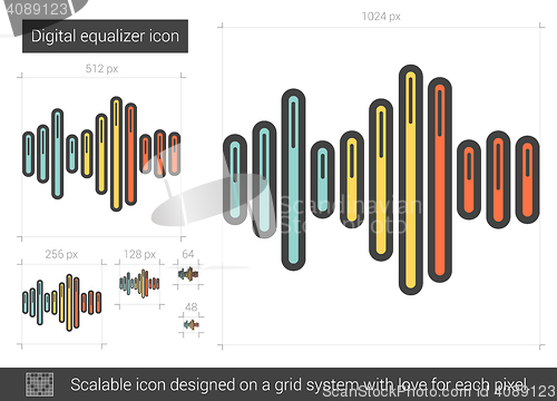 Image of Digital equalizer line icon.