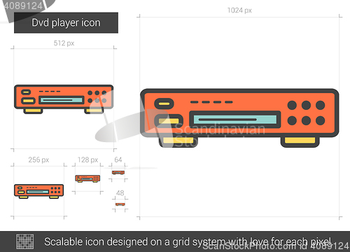 Image of Dvd player line icon.