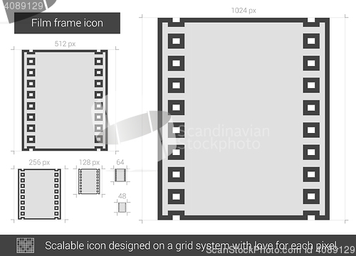 Image of Film frame line icon.