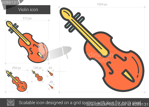 Image of Violin line icon.