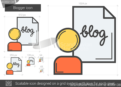 Image of Blogger line icon.