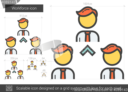 Image of Workforce line icon.