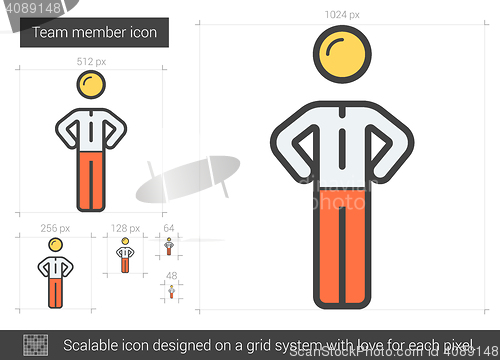 Image of Team member line icon.