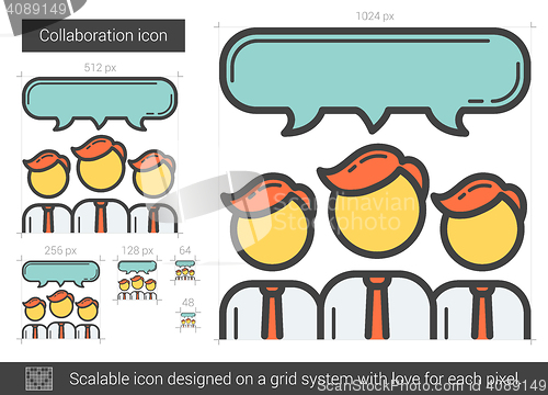 Image of Collaboration line icon.