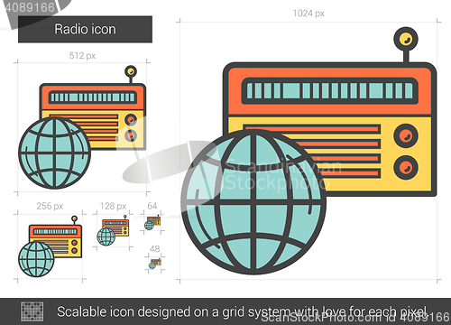 Image of Radio line icon.