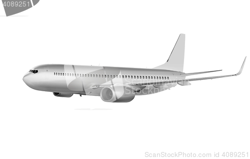 Image of big commercial plane on white
