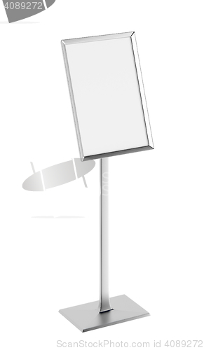 Image of Info stand on white