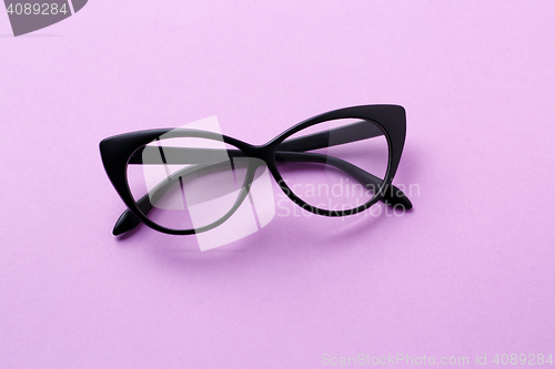 Image of Black glasses with clear lenses