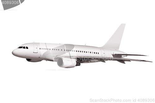 Image of commercial plane on white background