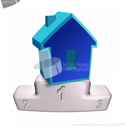 Image of house on the white podium