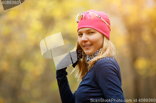 Image of Portrait of girl in forest