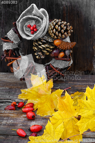 Image of autumn leaves wreath