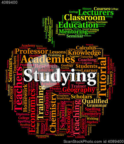 Image of Studying Word Represents Words Educated And Tutoring