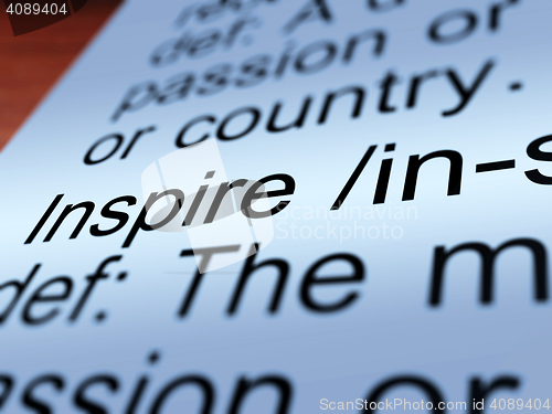Image of Inspire Definition Closeup Showing Encouragement