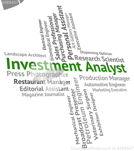 Image of Investment Analyst Represents Analytics Hiring And Text