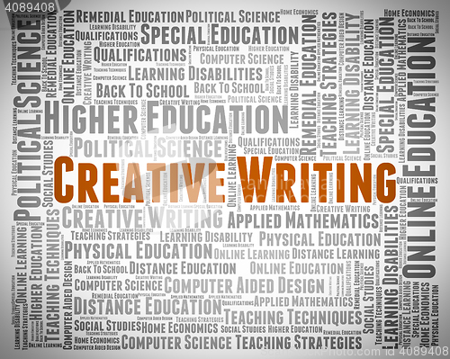 Image of Creative Writing Shows Literary Work And Artistic