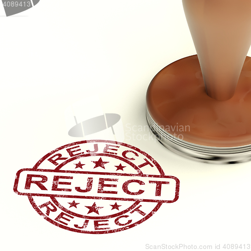 Image of Reject Stamp Showing Rejection Denied Or Refusal