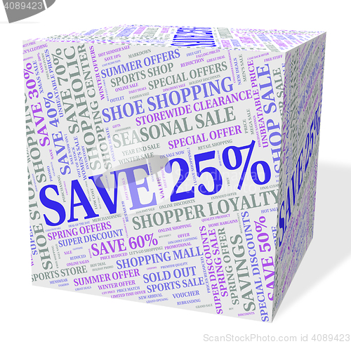 Image of Twenty Five Percent Shows Discounts Promotion And Word