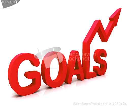 Image of Red Goals Word Shows Objectives Hope And Future