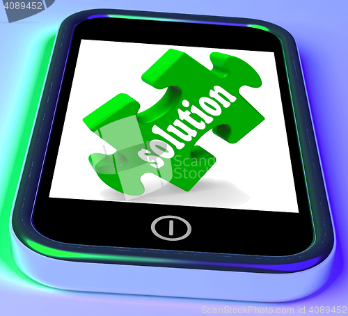 Image of Solution On Smartphone Shows Successful Strategies