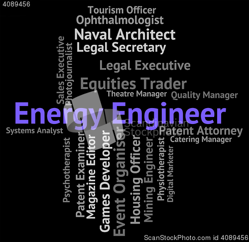 Image of Energy Engineer Shows Power Source And Career