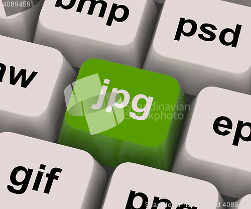 Image of Jpg Key Shows Image Format For Internet Pictures