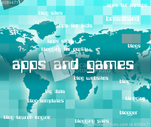 Image of Apps And Games Represents Play Time And Text