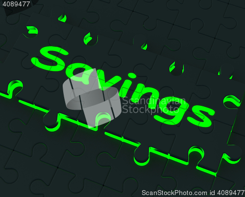 Image of Savings Puzzle Showing Monetary Savings