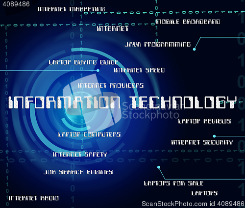 Image of Information Technology Shows Internet Communication And Computin